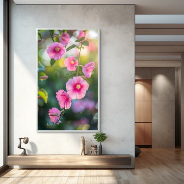 Pink Flowers on Canvas
